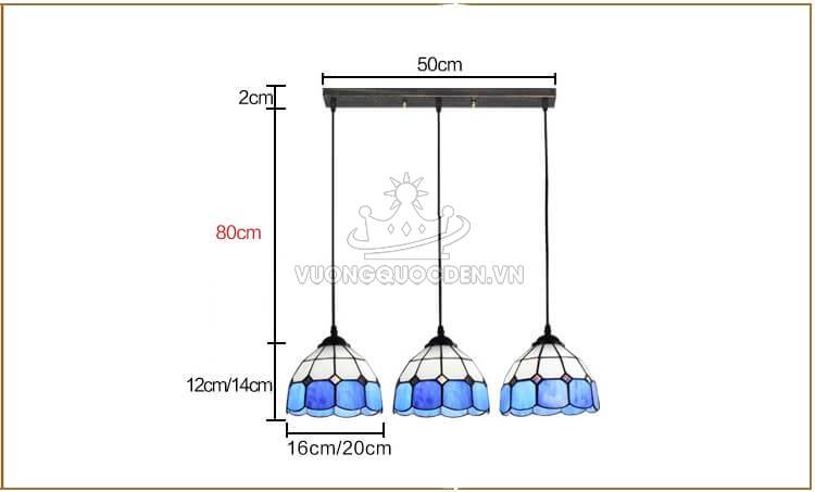 Đèn thả bàn ăn nhập khẩu màu xanh biển YB105-12